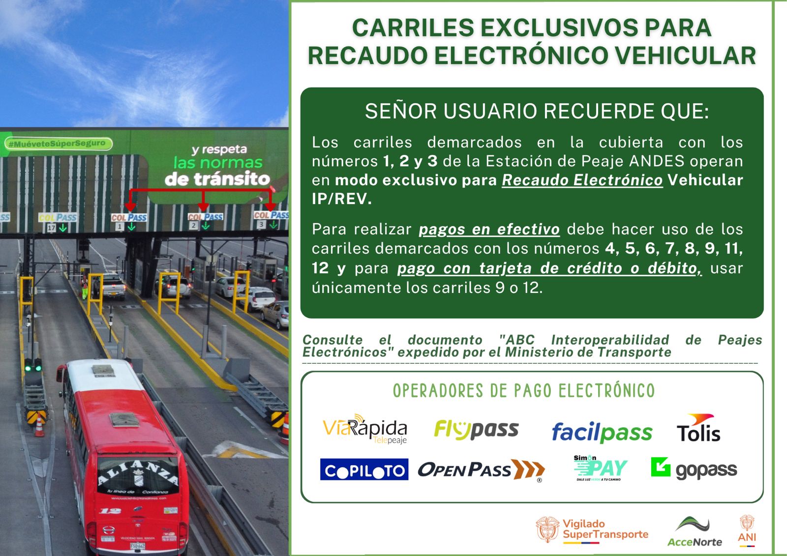 CARRILES EXCLUSIVOS PAGO ELECTRÓNICO 